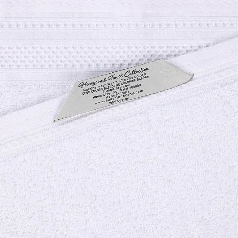 SUPERIOR® Honeycomb Collection | 100% Combed Cotton 3-pc. Quick Dry Bath Towel Set