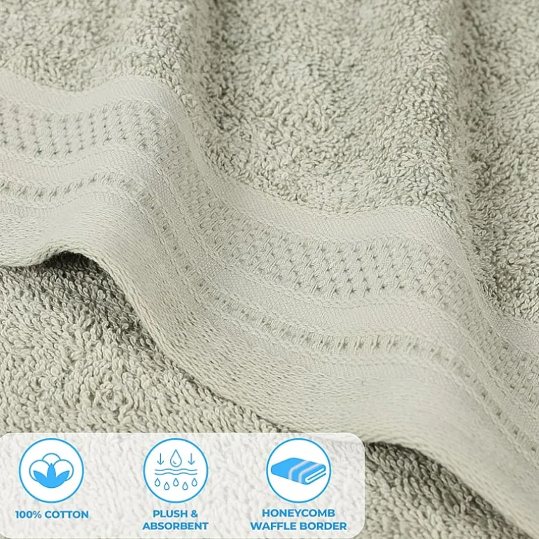 SUPERIOR® Honeycomb Collection | 100% Combed Cotton 3-pc. Quick Dry Bath Towel Set