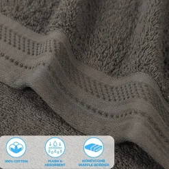 SUPERIOR® Honeycomb Collection | 100% Combed Cotton 3-pc. Quick Dry Bath Towel Set