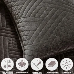 SUPERIOR® Karina Cotton Velvet Geometric Glam Quilt
