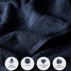 SUPERIOR® Madeline Collection | Plush Egyptian Cotton 6-pc. Quick Dry Solid Bath Towel Set