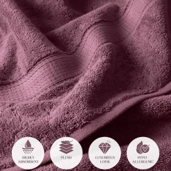 SUPERIOR® Madeline Collection | Plush Egyptian Cotton 6-pc. Quick Dry Solid Bath Towel Set