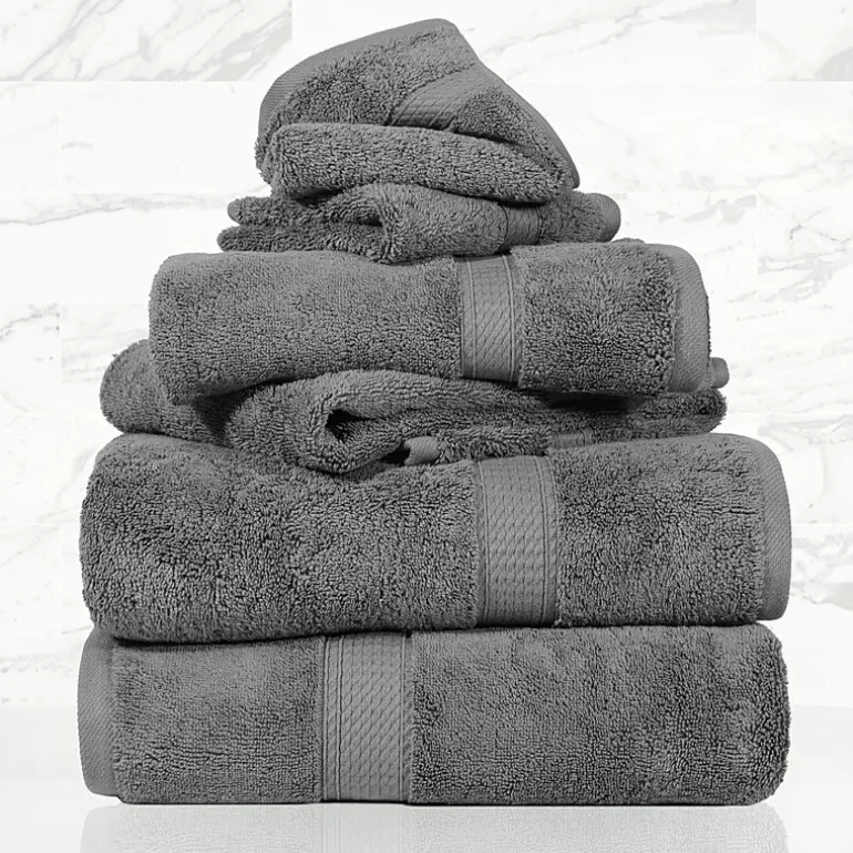 SUPERIOR® Madeline Collection | Plush Egyptian Cotton 6-pc. Quick Dry Solid Bath Towel Set