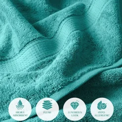 SUPERIOR® Madeline Collection | Plush Egyptian Cotton 6-pc. Quick Dry Solid Bath Towel Set