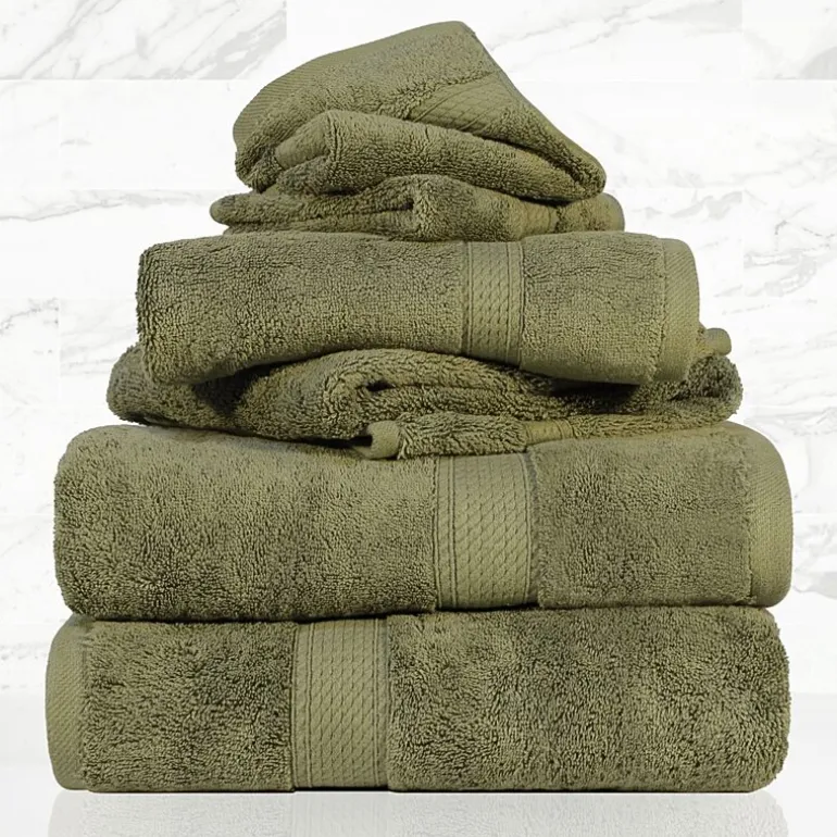 SUPERIOR® Madeline Collection | Plush Egyptian Cotton 6-pc. Quick Dry Solid Bath Towel Set
