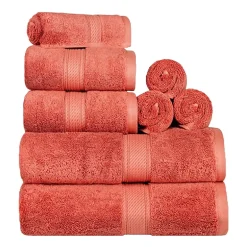 SUPERIOR® Madeline Collection | Plush Egyptian Cotton 8-pc. Quick Dry Solid Bath Towel Set