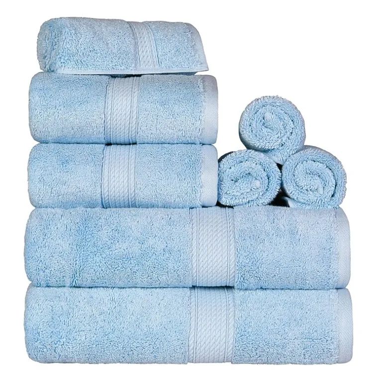 SUPERIOR® Madeline Collection | Plush Egyptian Cotton 8-pc. Quick Dry Solid Bath Towel Set