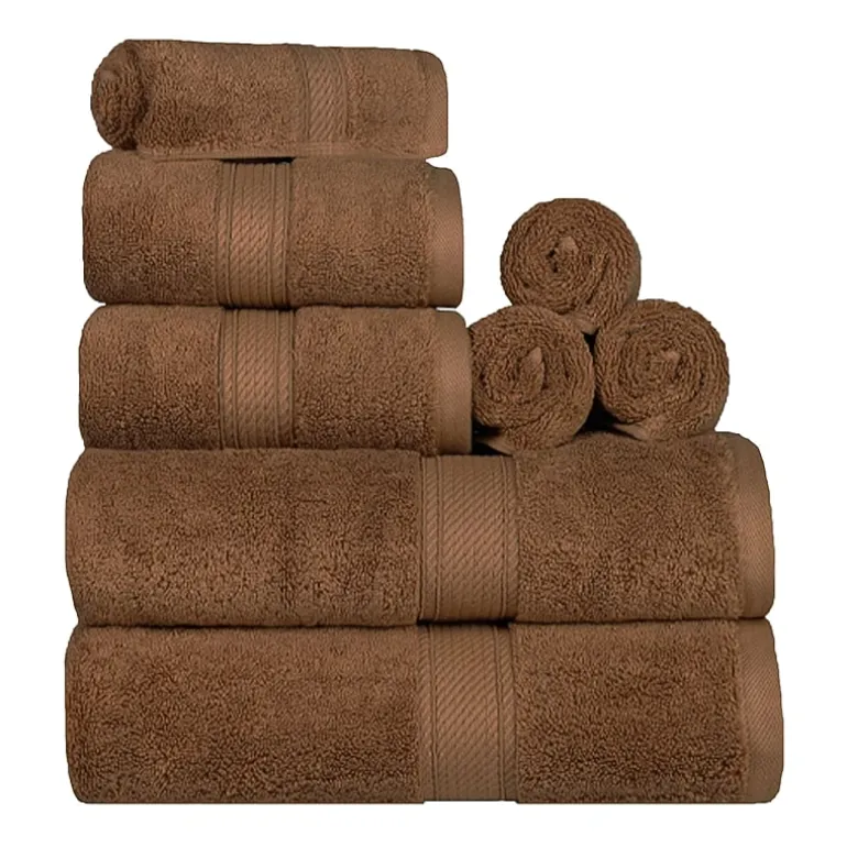 SUPERIOR® Madeline Collection | Plush Egyptian Cotton 8-pc. Quick Dry Solid Bath Towel Set