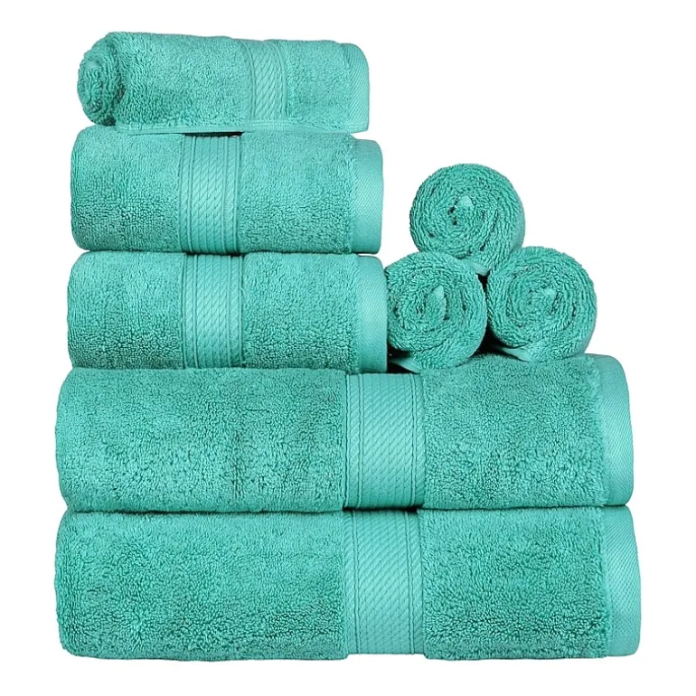 SUPERIOR® Madeline Collection | Plush Egyptian Cotton 8-pc. Quick Dry Solid Bath Towel Set