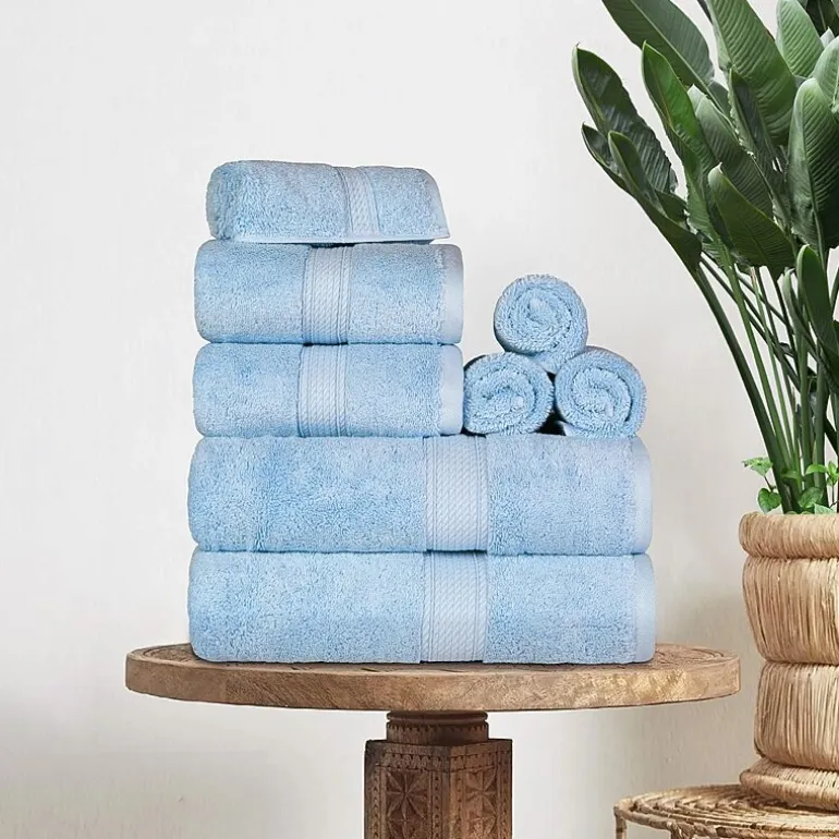 SUPERIOR® Madeline Collection | Plush Egyptian Cotton 8-pc. Quick Dry Solid Bath Towel Set