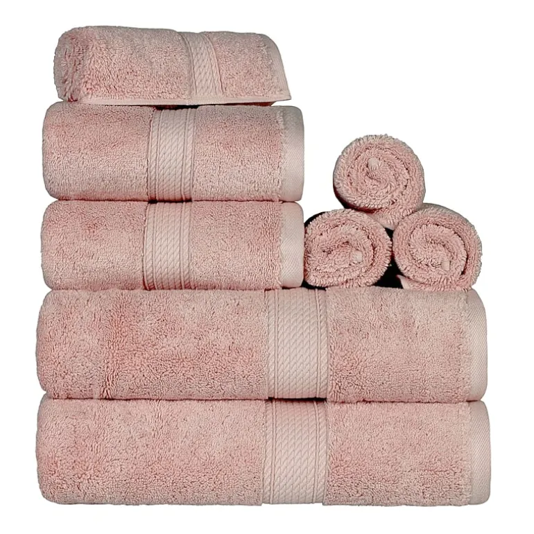 SUPERIOR® Madeline Collection | Plush Egyptian Cotton 8-pc. Quick Dry Solid Bath Towel Set