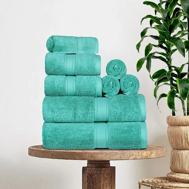 SUPERIOR® Madeline Collection | Plush Egyptian Cotton 8-pc. Quick Dry Solid Bath Towel Set