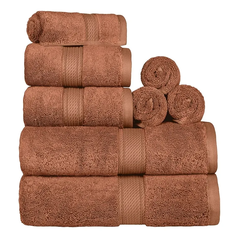 SUPERIOR® Madeline Collection | Plush Egyptian Cotton 8-pc. Quick Dry Solid Bath Towel Set