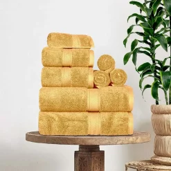 SUPERIOR® Madeline Collection | Plush Egyptian Cotton 8-pc. Quick Dry Solid Bath Towel Set