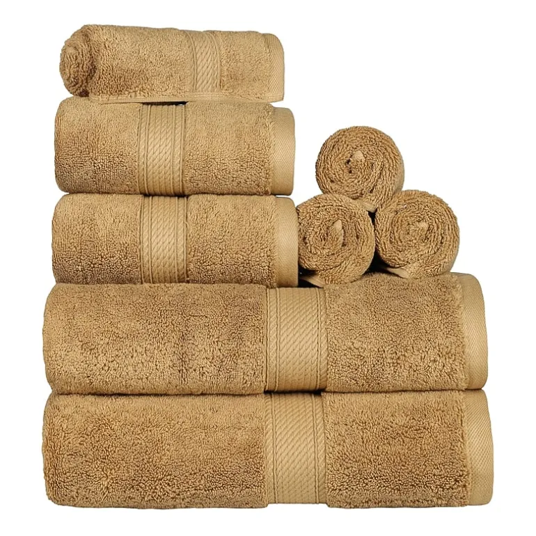 SUPERIOR® Madeline Collection | Plush Egyptian Cotton 8-pc. Quick Dry Solid Bath Towel Set