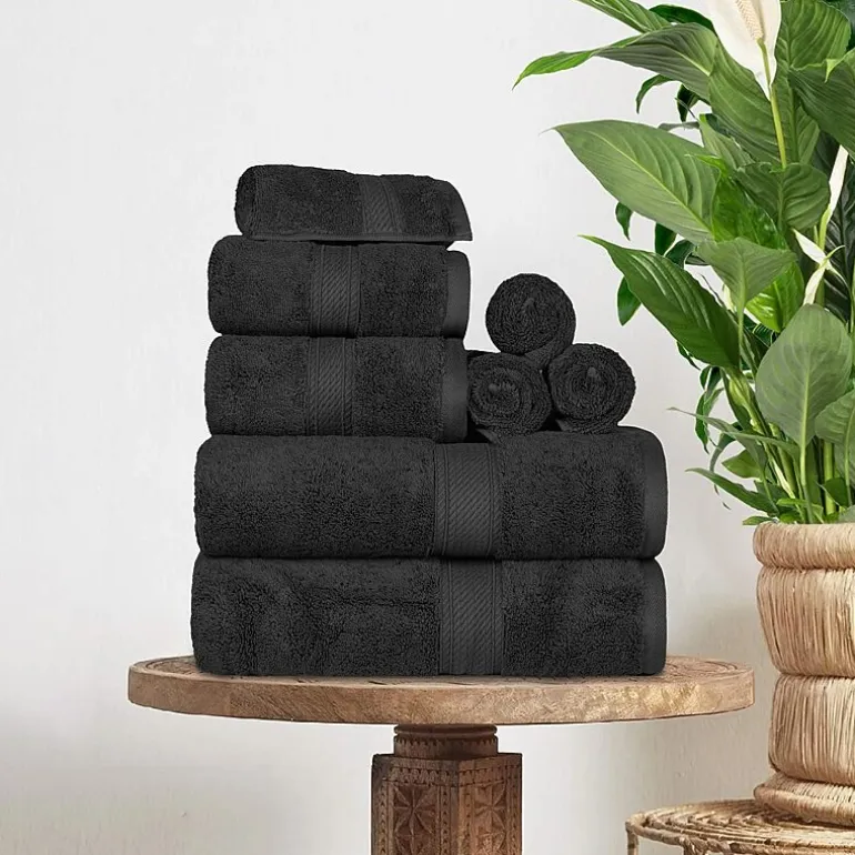 SUPERIOR® Madeline Collection | Plush Egyptian Cotton 8-pc. Quick Dry Solid Bath Towel Set
