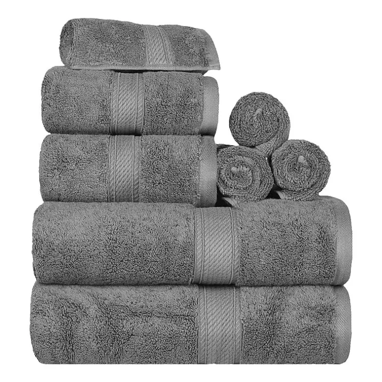 SUPERIOR® Madeline Collection | Plush Egyptian Cotton 8-pc. Quick Dry Solid Bath Towel Set
