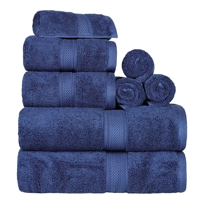 SUPERIOR® Madeline Collection | Plush Egyptian Cotton 8-pc. Quick Dry Solid Bath Towel Set