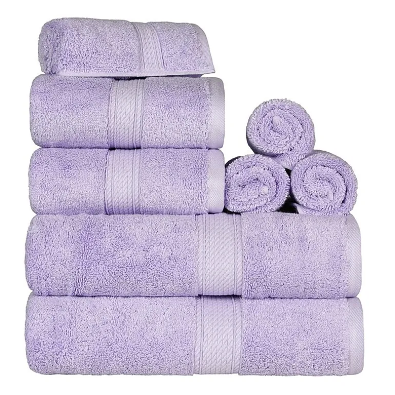 SUPERIOR® Madeline Collection | Plush Egyptian Cotton 8-pc. Quick Dry Solid Bath Towel Set