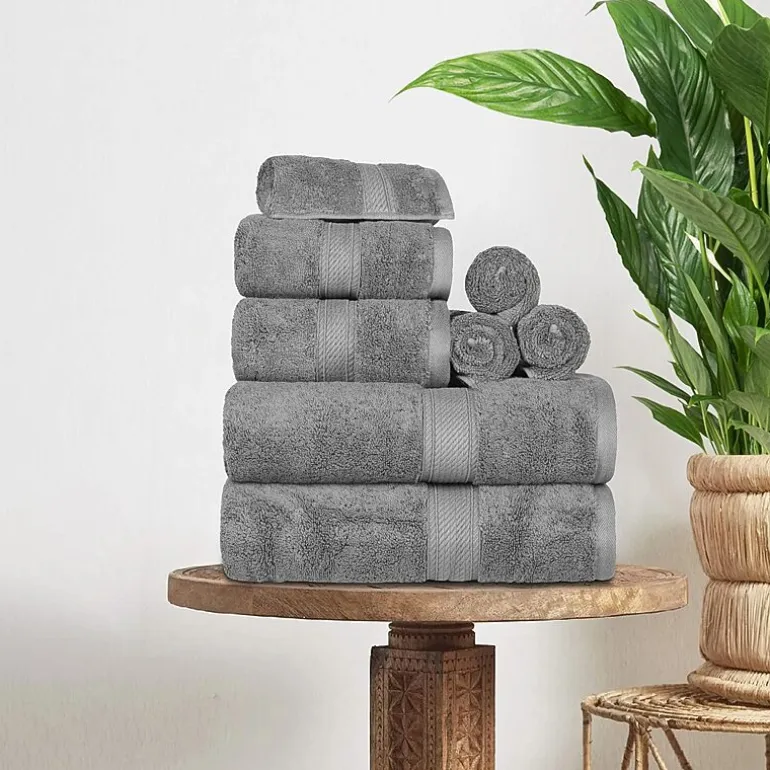 SUPERIOR® Madeline Collection | Plush Egyptian Cotton 8-pc. Quick Dry Solid Bath Towel Set
