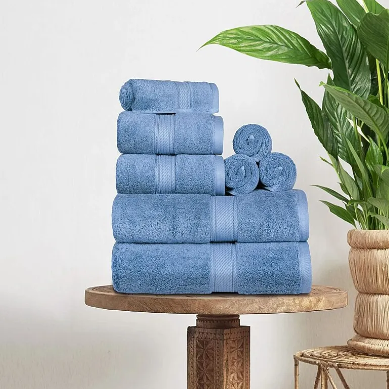 SUPERIOR® Madeline Collection | Plush Egyptian Cotton 8-pc. Quick Dry Solid Bath Towel Set