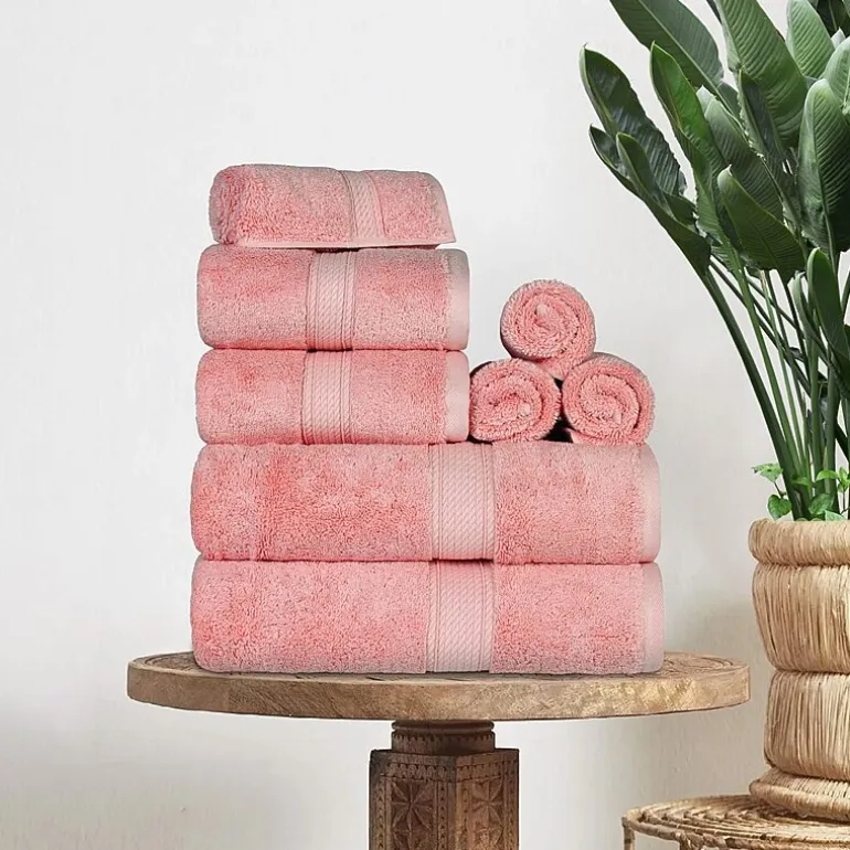 SUPERIOR® Madeline Collection | Plush Egyptian Cotton 8-pc. Quick Dry Solid Bath Towel Set