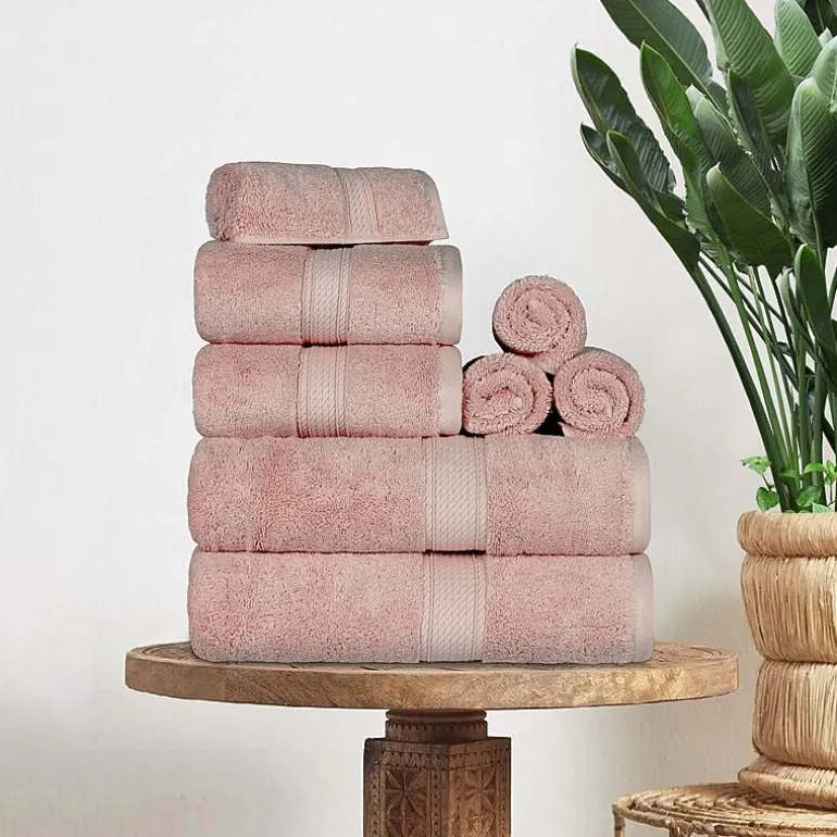 SUPERIOR® Madeline Collection | Plush Egyptian Cotton 8-pc. Quick Dry Solid Bath Towel Set