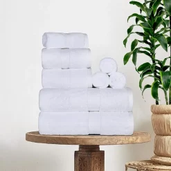 SUPERIOR® Madeline Collection | Plush Egyptian Cotton 8-pc. Quick Dry Solid Bath Towel Set