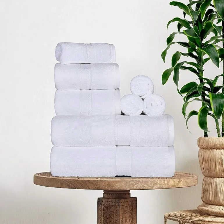 SUPERIOR® Madeline Collection | Plush Egyptian Cotton 8-pc. Quick Dry Solid Bath Towel Set