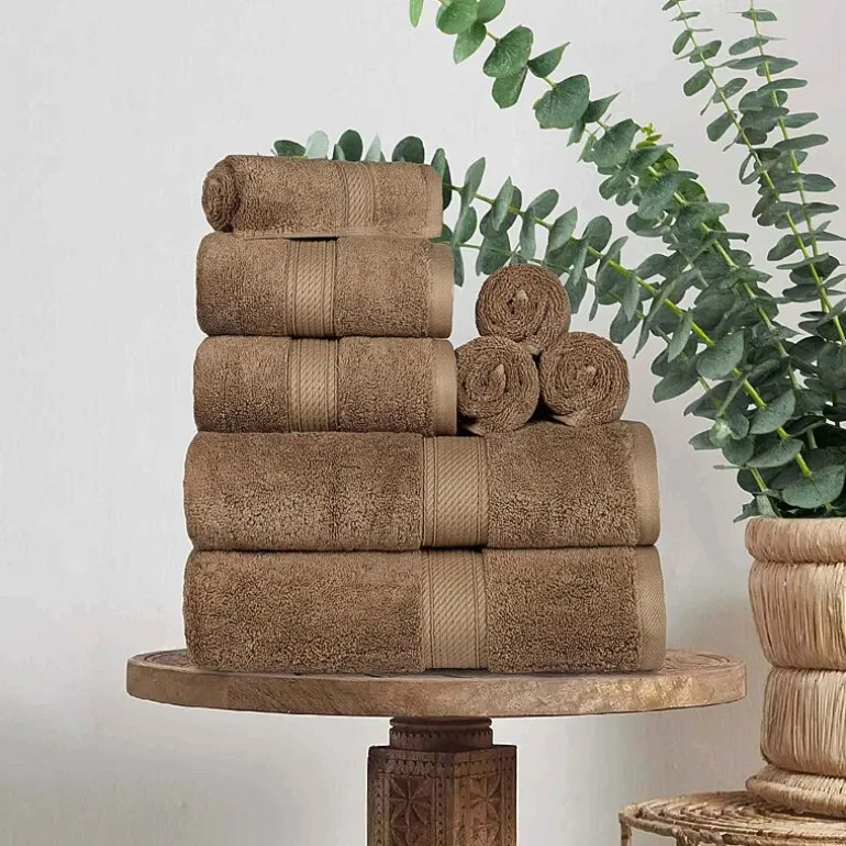 SUPERIOR® Madeline Collection | Plush Egyptian Cotton 8-pc. Quick Dry Solid Bath Towel Set