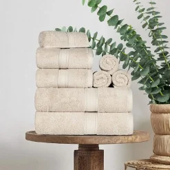 SUPERIOR® Madeline Collection | Plush Egyptian Cotton 8-pc. Quick Dry Solid Bath Towel Set