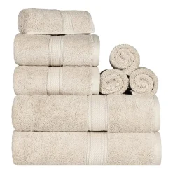SUPERIOR® Madeline Collection | Plush Egyptian Cotton 8-pc. Quick Dry Solid Bath Towel Set