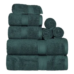 SUPERIOR® Madeline Collection | Plush Egyptian Cotton 8-pc. Quick Dry Solid Bath Towel Set