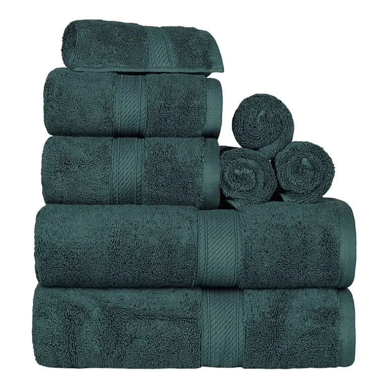 SUPERIOR® Madeline Collection | Plush Egyptian Cotton 8-pc. Quick Dry Solid Bath Towel Set
