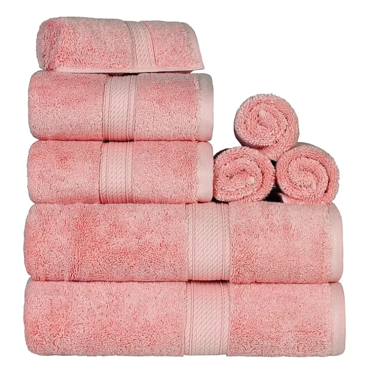 SUPERIOR® Madeline Collection | Plush Egyptian Cotton 8-pc. Quick Dry Solid Bath Towel Set