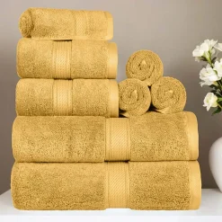 SUPERIOR® Madeline Collection | Plush Egyptian Cotton 8-pc. Quick Dry Solid Bath Towel Set