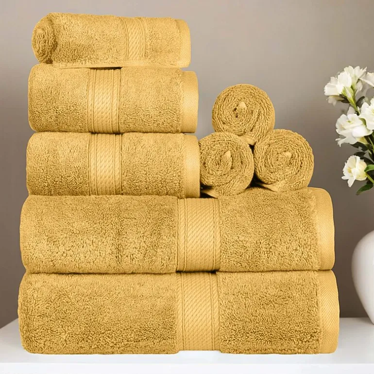 SUPERIOR® Madeline Collection | Plush Egyptian Cotton 8-pc. Quick Dry Solid Bath Towel Set