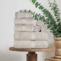 SUPERIOR® Madeline Collection | Plush Egyptian Cotton 8-pc. Quick Dry Solid Bath Towel Set