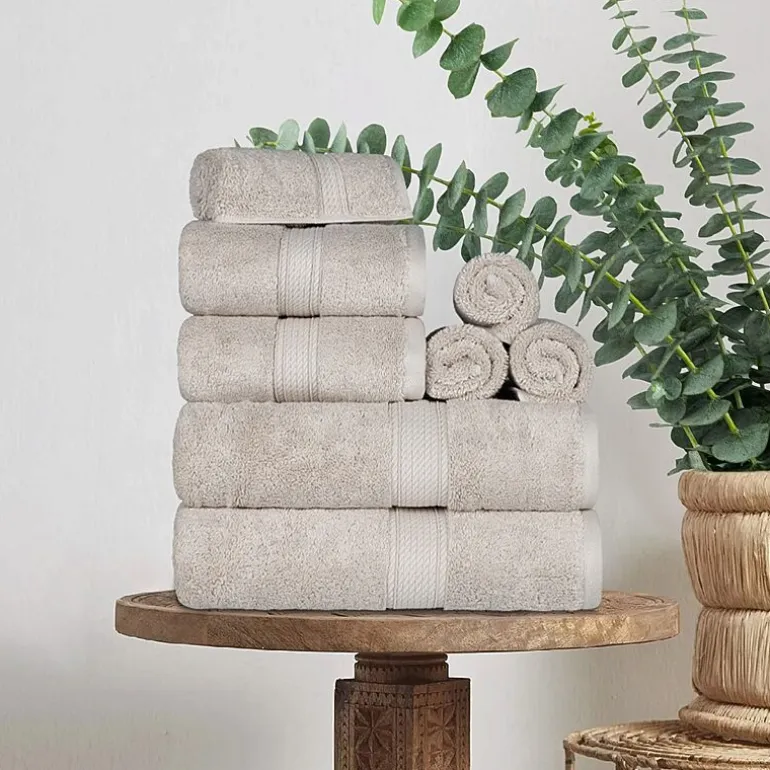 SUPERIOR® Madeline Collection | Plush Egyptian Cotton 8-pc. Quick Dry Solid Bath Towel Set