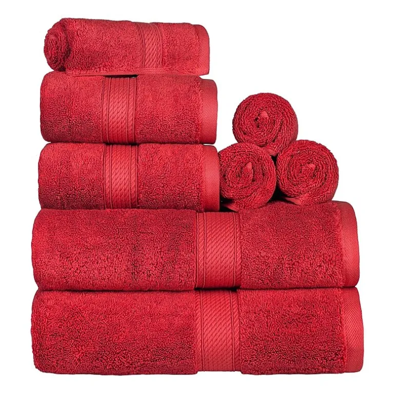 SUPERIOR® Madeline Collection | Plush Egyptian Cotton 8-pc. Quick Dry Solid Bath Towel Set