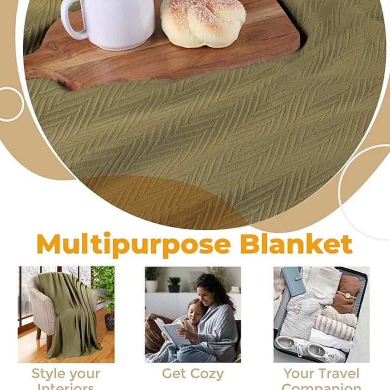 SUPERIOR® Metro Woven Zig-Zag Chevron Cotton Multi-Use Throw