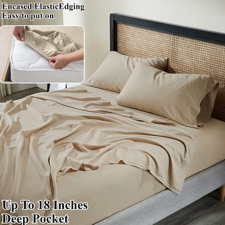 SUPERIOR® Orion Linen Garment Washed Soft Deep Pocket Sheet Set