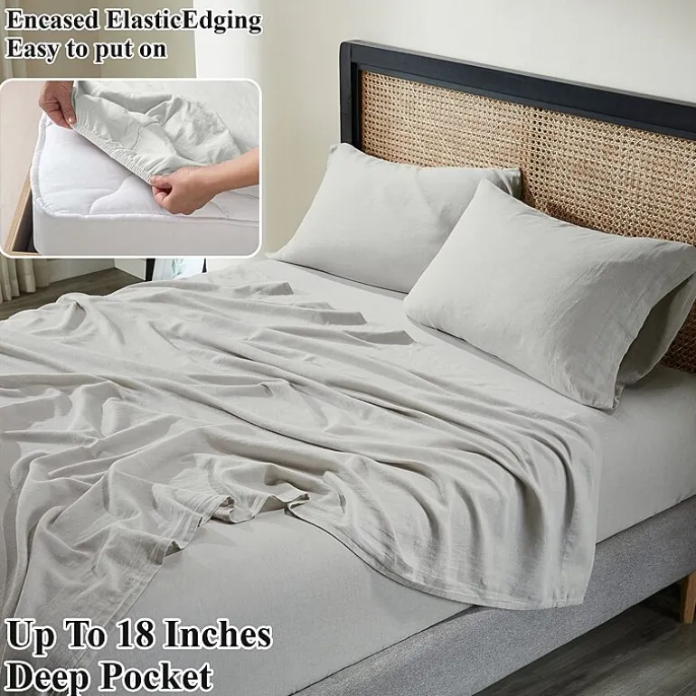 SUPERIOR® Orion Linen Garment Washed Soft Deep Pocket Sheet Set