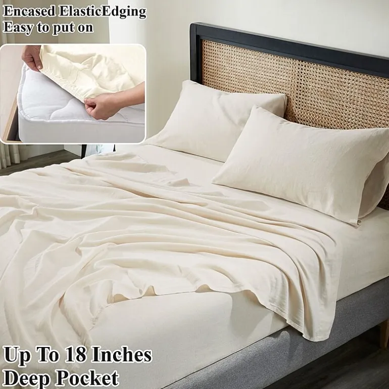 SUPERIOR® Orion Linen Garment Washed Soft Deep Pocket Sheet Set