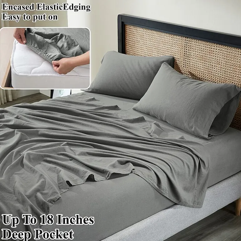 SUPERIOR® Orion Linen Garment Washed Soft Deep Pocket Sheet Set