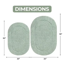 SUPERIOR® Oval Cotton 2-Pc Bath Rug