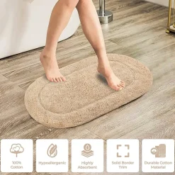SUPERIOR® Oval Cotton 2-Pc Bath Rug