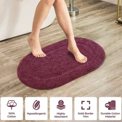 SUPERIOR® Oval Cotton 2-Pc Bath Rug