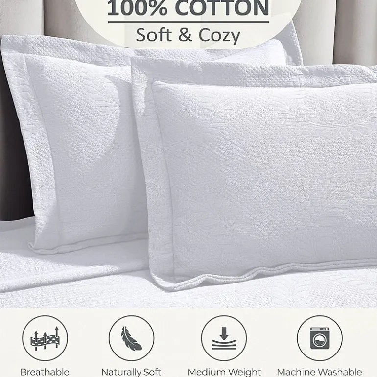 SUPERIOR® Peploi Cotton Floral Wreath Cottage Style Bedspread with Shams