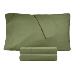 SUPERIOR® Percale Cotton Crisp Cool Breathable 300tc Deep Pocket Sheet Set